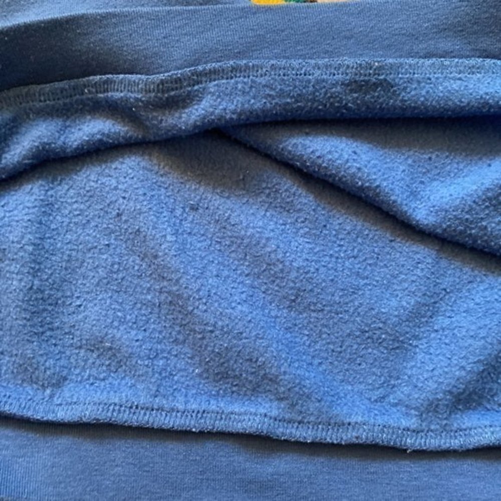 Disney Vintage Blue Patchwork Fleece Sweater Size L - Picture 5 of 6